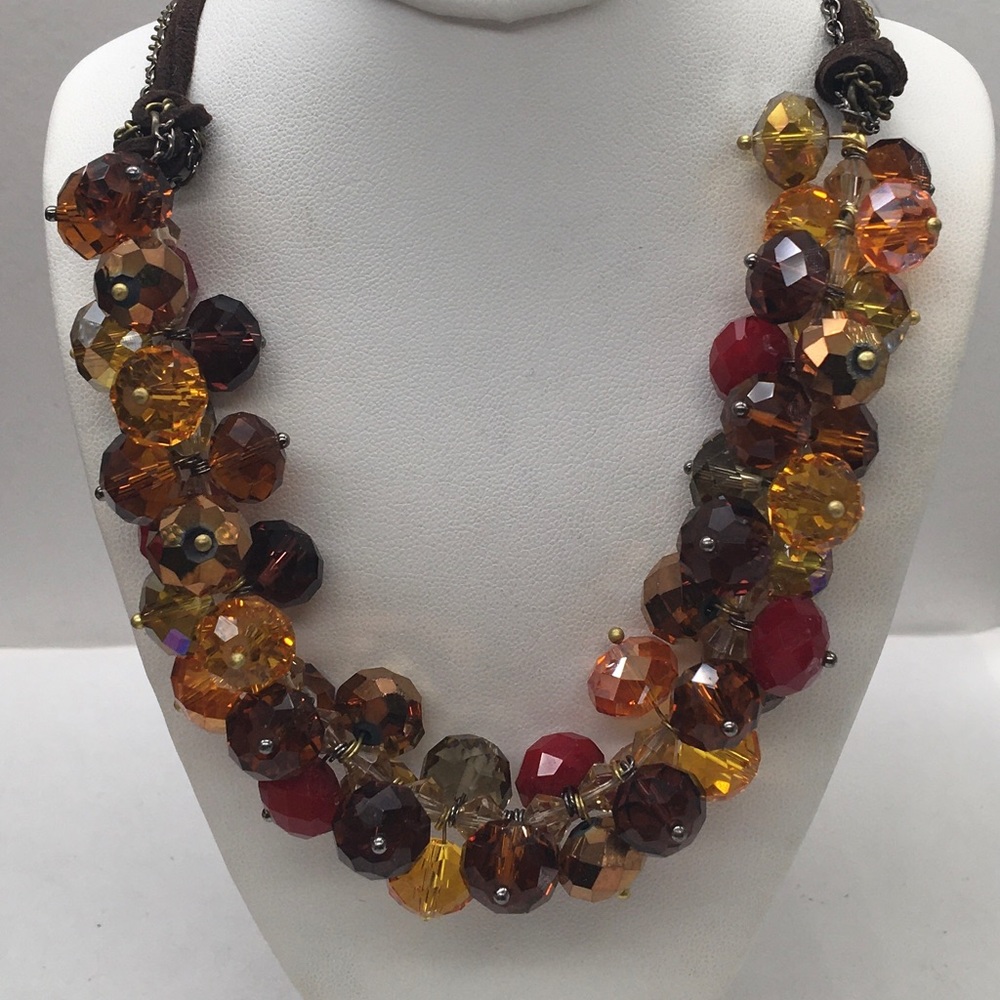 Ali_Khan multi color crystal statement necklace